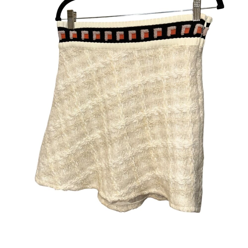 Tricot Chic Marie Eiffel The Hamptons white boucle tweed skirt 6 NEW NWT